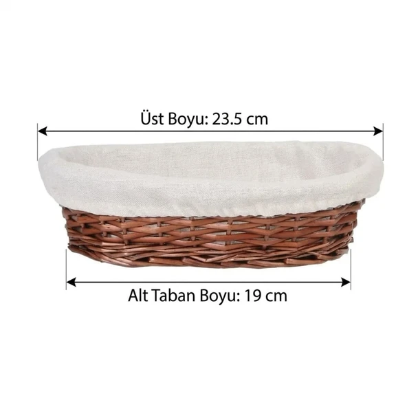 Hasır Bezli Oval Sepet 24 cm (ES-2417R) ürün görseli 1