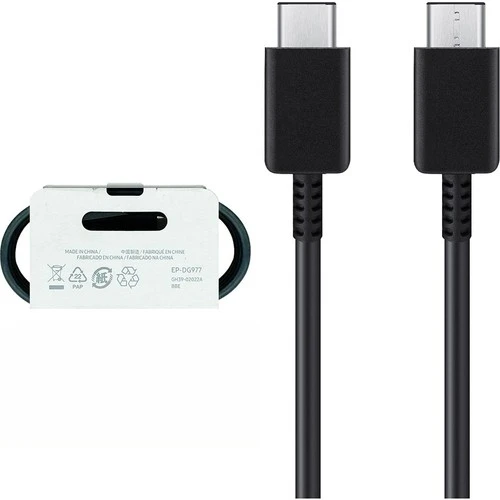 OEM Type-C To Type-C (Siyah Beyaz) Şarj Kablosu EP-DG977 ürün görseli 1
