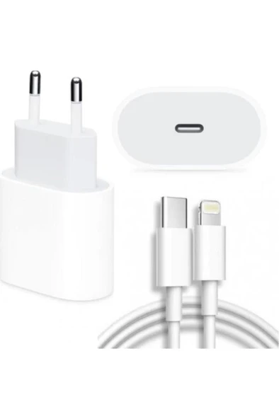 Beyaz Iphone 11 12 13 14 Uyumlu 18w Şarj Cihazı Seti Adaptör Kablosu ürün görseli 1