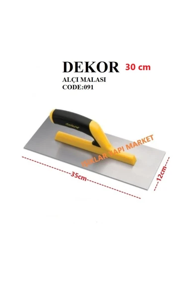 Profesyonel Alçı Ustası Alçı Malası 12x30cm Code_091 ürün görseli 1