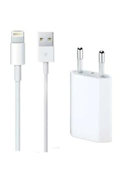Iphone Uyumlu Kablo + Adaptör Şarj Aleti Seti - Resim 2