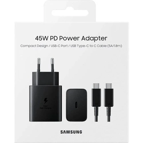 Samsung 45W Orjinal Type-C Süper Hızlı Şarj Cihazı  Siyah EP-T4510XBEGWW ürün görseli 1