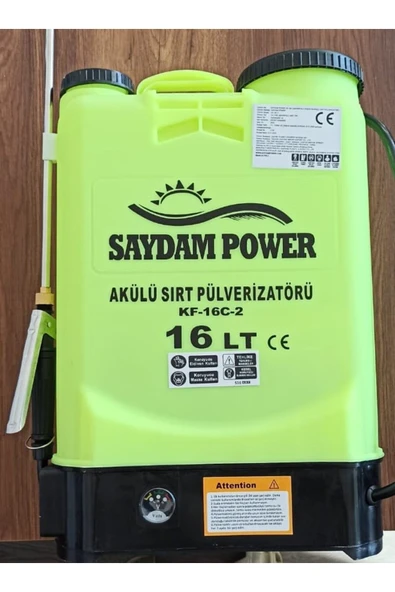 SAYDAM POWER 16 LT AKÜLÜ İLAÇLAMA POMPASI(SIRT PÜLVERİZATÖRÜ) ürün görseli 1