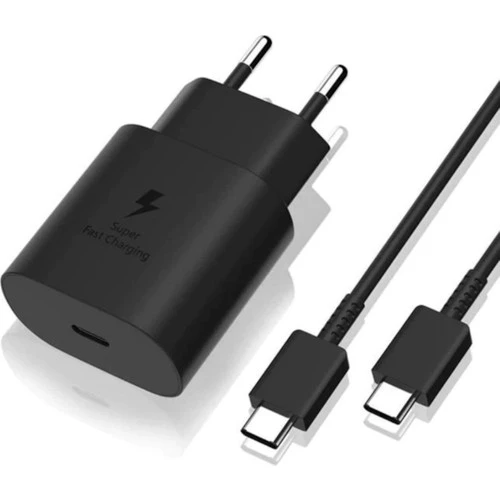 Samsung Type-C 25W Siyah Hızlı Şarj Aleti ürün görseli 1