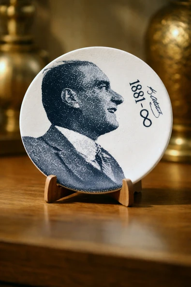 grandora 10 Kasım Özel Atatürk Portreli Dekoratif Servis Tabağı (27 CM) ürün görseli 1