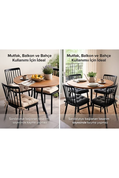 Pofidik Sandalye Minderi, Bağcıklı 40x40 - Resim 2