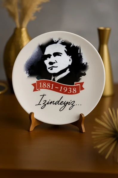 grandora Atatürk Portreli Dekoratif Tabak (27 CM) – Şık Duvar & Masa Dekoru, Özel Tasarım Koleksiyonluk Tabak ürün görseli 1