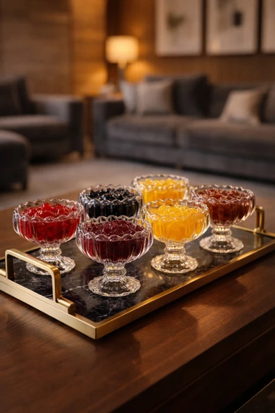 grandora Cam Kahve Yanı Sunum Kasesi, Tatlı Magnolia, Reçellik, Lokumluk, Çerezlik (6 Adet, 105 ML) ürün görseli 1