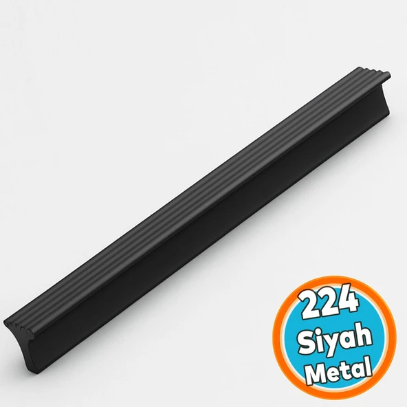 Mobilya Çekmece Dolap Kapak Kulpu Modern Mutfak Kulpları Kulp Siyah Çizgili 224 mm 24 cm Metal ürün görseli 1