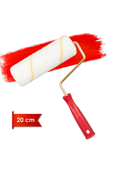 1080 Eksport 5cm Orta Çap 14 mm Tüylü İç Cephe Saplı Boya Rulosu 20 cm ürün görseli 1