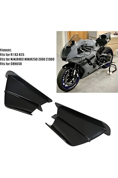 Motosiklet Universal Kanat Siyah Spoiler  ARASMOTO ürün görseli 1