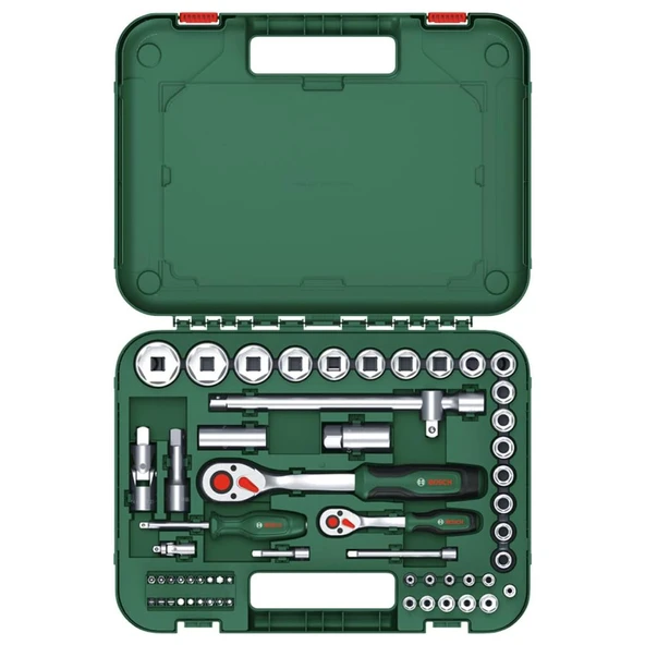 Bosch 1600A02Z9G 1/4" + 1/2" Cırcırlı Somun Sıkma Seti 56 parça ürün görseli 1