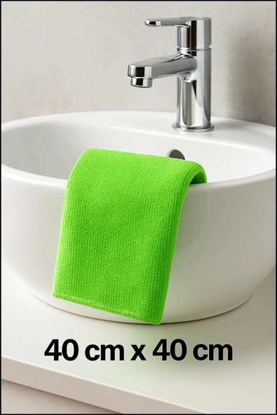3 Adet Mikrofiber Temizlik Bezi Cam Bezi Mikro Fiber Bez Leke Tutmaz Koku Yapmaz Emici Doku (YEŞİL) ürün görseli 1