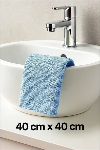 3 Adet Mikrofiber Temizlik Bezi Cam Bezi Mikro Fiber Bez Leke Tutmaz Koku Yapmaz Emici Doku (MAVİ) ürün görseli 1
