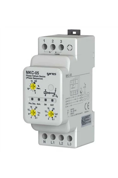 M3977 MKC-05 Motor Faz Koruma Rölesi 1C/O Kontak 220-230VAC DIN II Ayarlanabilir Çekme-Açma Ge ürün görseli 1