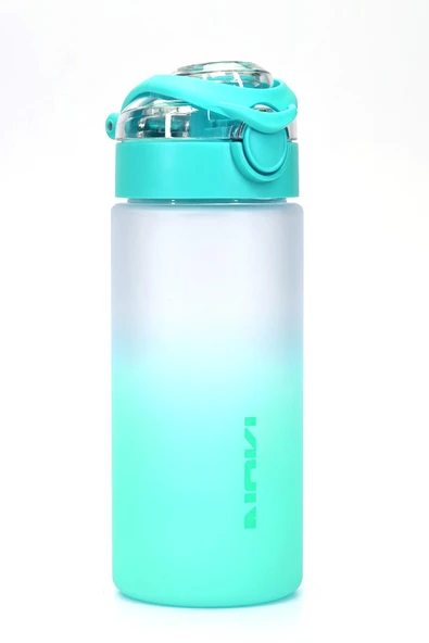 Su Matarası Tritan Geniş Ağız Su Şişesi Gradyan Spor Matarası Suluğu BPAsız 500 mL Turkuaz 0109 ürün görseli 1