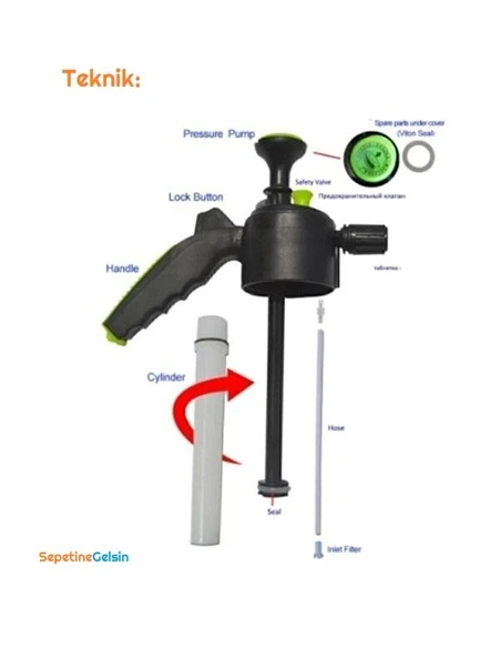 Sepetinegelsin Basınçlı Yıkama Pompası 2 Litre - Resim 5