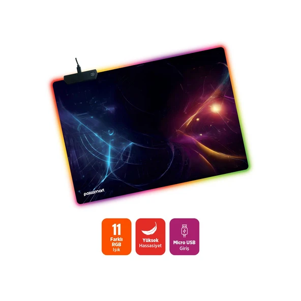 Polosmart PGM40 Işıklı Gaming Mousepad - Resim 2