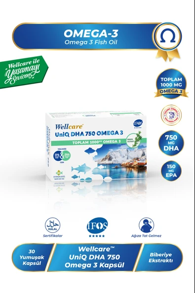 Wellcare Omega 3 Balık Yağı 750 mg 30 Kapsül ürün görseli 1