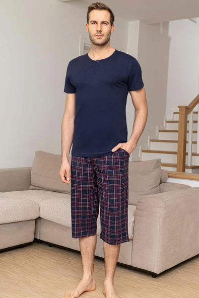Aydoğan Erkek Civan Modal Bermuda Lacivert Pijama Takım 0031 ürün görseli 1