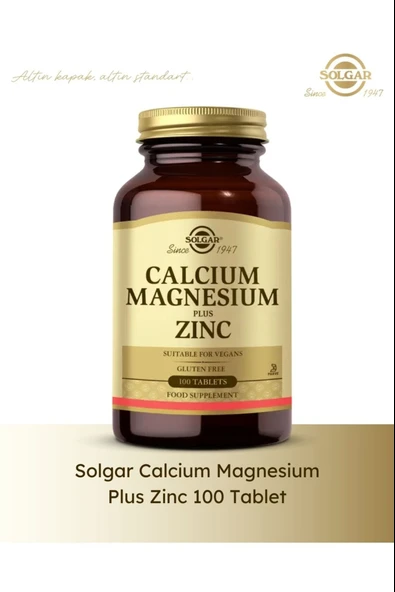 Solgar Calcium Magnesium Plus Zinc 100 Tablet 5 Adet - Resim 3