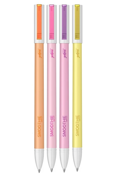 Scrikss Smoothie 4'lü Mor-Pembe-Turuncu-Sarı Jel Kalem Set ürün görseli 1