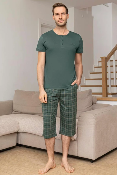 Aydoğan Erkek Civan Modal Bermuda Viridian Pijama Takım 0032 ürün görseli 1