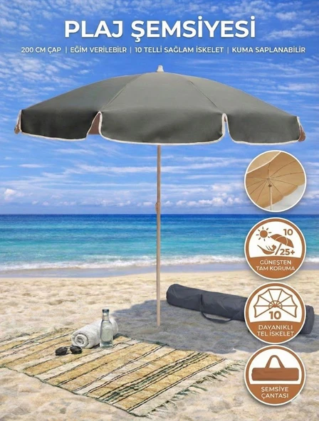 Form Outdoor Plaj Şemsiyesi ANTRASİT + Taşıma Çantası ürün görseli 1