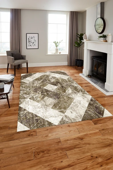 Napoli Home Baskılı Modern Mermer Desenli Yıkanabilir Kaymaz Taban Yolluk Mutfak Salon Halısı ürün görseli 1