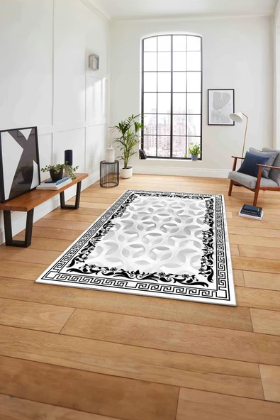 Napoli Home Çerçeveli Geleneksel Desen Yıkanabilir Kaymaz Taban Yolluk Mutfak Salon Halısı ürün görseli 1