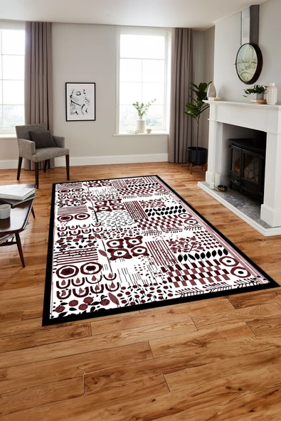 Napoli Home Dijital Baskılı Modern Desen Yıkanabilir Kaymaz Taban Yolluk Mutfak Salon Halısı ürün görseli 1