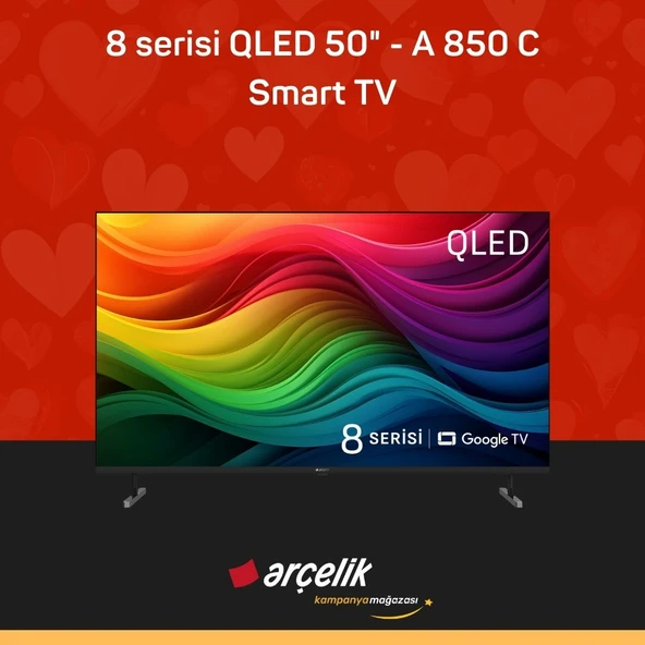 ARÇELİK 8 serisi QLED 50" 4K UHD Google TV - A 850 C Smart TV ürün görseli 1