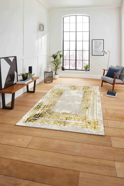 Napoli Home Çerçeveli Otantik Desen Yıkanabilir Kaymaz Taban Yolluk Mutfak Salon Halısı ürün görseli 1
