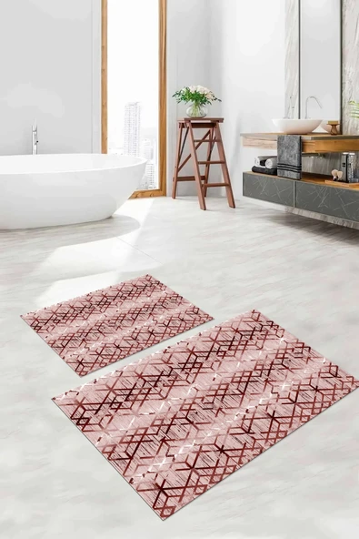 Napoli Home Dijital Baskılı Yıkanabilir Kaymaz Taban Çizgi Desenli Banyo Paspası Klozet Takımı ürün görseli 1