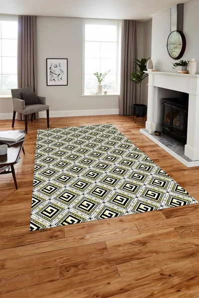 Napoli Home Baskılı Modern Vektörel Desen Yıkanabilir Kaymaz Taban Yolluk Mutfak Salon Halısı ürün görseli 1