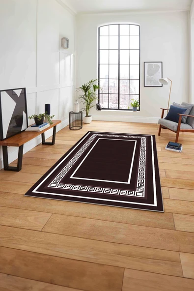 Napoli Home Çerçeveli Kenar Desenli Yıkanabilir Kaymaz Taban Yolluk Mutfak Salon Halısı ürün görseli 1