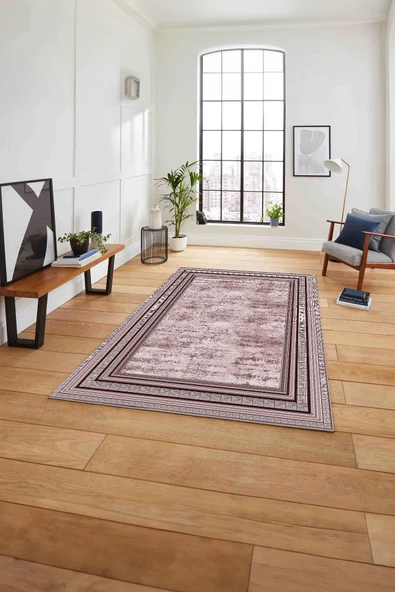 Napoli Home Çerçeveli Kenar Geometrik Model Yıkanabilir Kaymaz Taban Yolluk Mutfak Salon Halısı ürün görseli 1