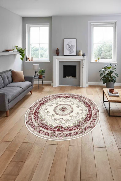 Napoli Home Baskılı Klasik Etnik Modern Yıkanabilir Kaymaz Taban Yuvarlak Mutfak Salon Halısı ürün görseli 1