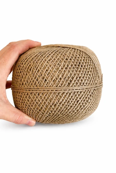 Tüysüz Jüt İp Hasır İp Büyük Boy İnce Uzun Form (Üzüm Sabunlar İçin İdealdir ) 445 gram 500m ürün görseli 1