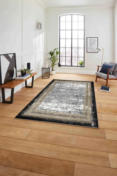 Napoli Home Çerçeveli Klasik Modern Yıkanabilir Kaymaz Taban Yolluk Mutfak Salon Halısı ürün görseli 1