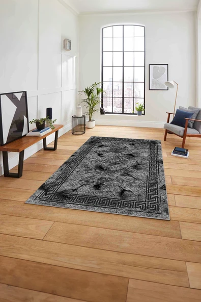 Napoli Home Çerçeveli Gül Detaylı Yıkanabilir Kaymaz Taban Yolluk Mutfak Salon Halısı ürün görseli 1