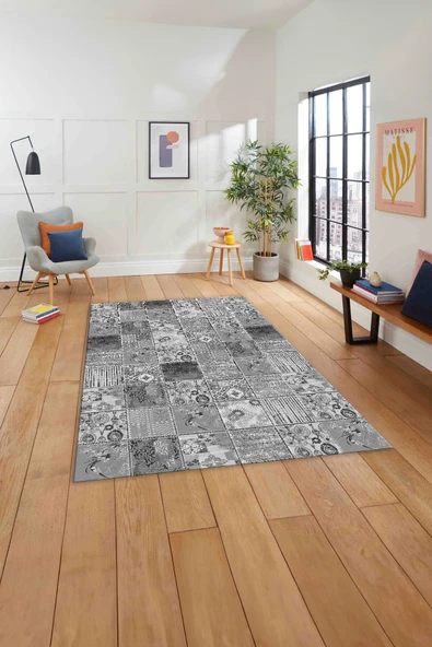 Napoli Home Baskılı Patchwork Klasik Motif Yıkanabilir Kaymaz Taban Yolluk Mutfak Salon Halısı ürün görseli 1