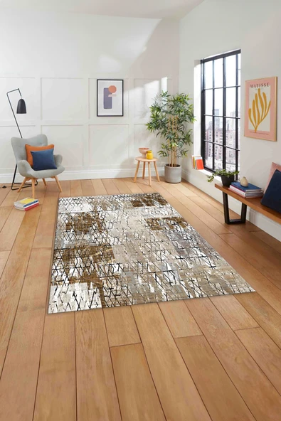 Napoli Home Baskılı Patchwork Sade Modern Yıkanabilir Kaymaz Taban Yolluk Mutfak Salon Halısı ürün görseli 1