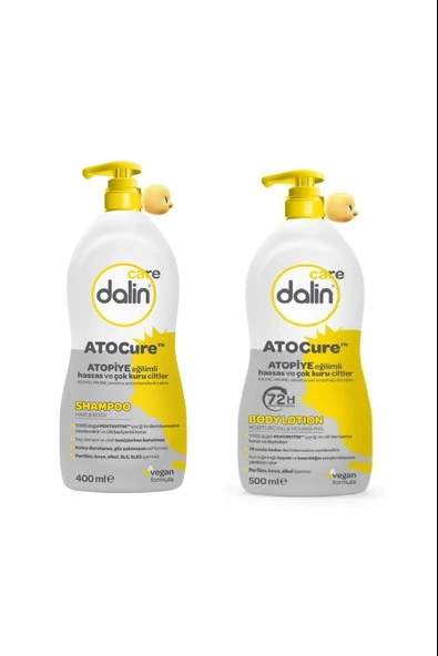 Dalin Atocure 2'li Set - Şampuan (400ml) & Vücut Losyonu (500ml) - Atopic Cilt Bakım ürün görseli 1