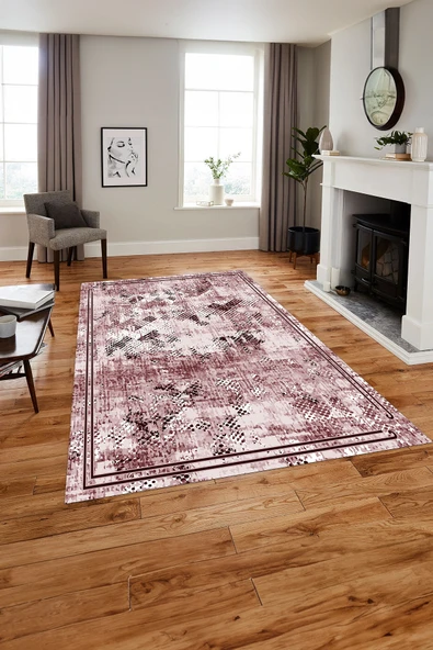 Napoli Home Baskılı Modern Sade Çerçeveli Yıkanabilir Kaymaz Taban Yolluk Mutfak Salon Halısı ürün görseli 1