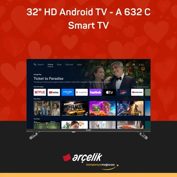ARÇELİK 32" HD Android TV - A 632 C Smart TV ürün görseli 1