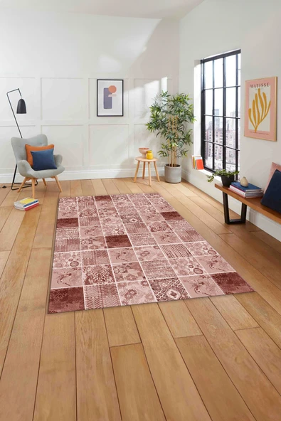 Napoli Home Baskılı Patchwork Akrilik Desenli Yıkanabilir Kaymaz Taban Yolluk Mutfak Salon Halısı ürün görseli 1