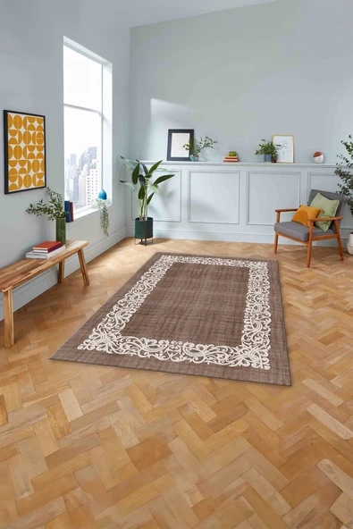 Napoli Home Dijital Baskılı Jüt Çerçeveli Akrilik Model Yıkanabilir Kaymaz Yolluk Mutfak Salon Halısı ürün görseli 1