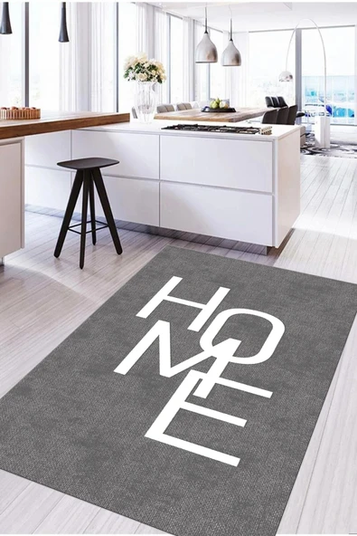 Napoli Home Dijital Baskılı Modern Home Yazılı Yıkanabilir Kaymaz Taban Yolluk Salon Mutfak Halısı ürün görseli 1
