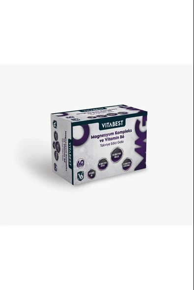 Vitabest Magnezyum Kompleks ve Vitamin B6 60 Tablet ürün görseli 1